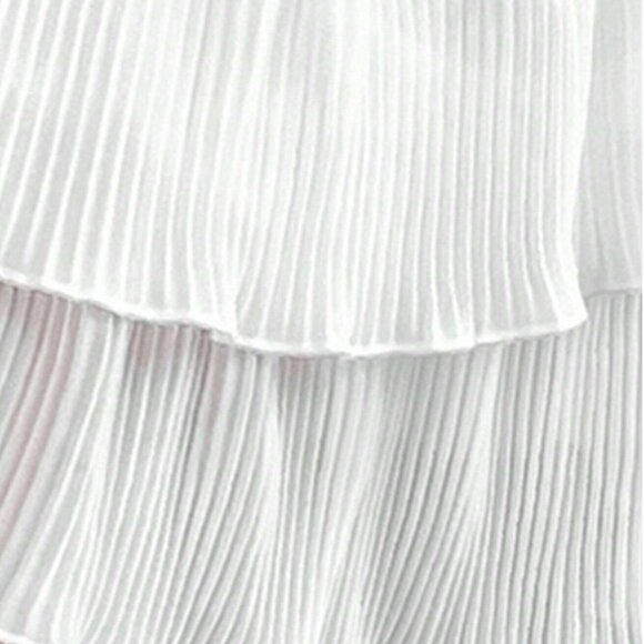 Boho Ruffle Tiered Mini Dress White - Picture 6 of 7